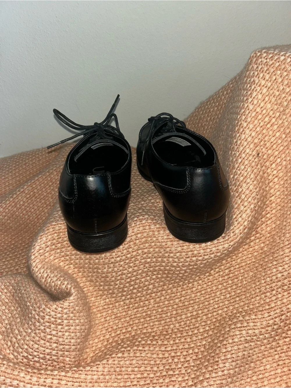 NEW Calvin Klein Men's Bram Lace Up Cap-Toe Leather Dress Shoes in Black Sz 7.5
